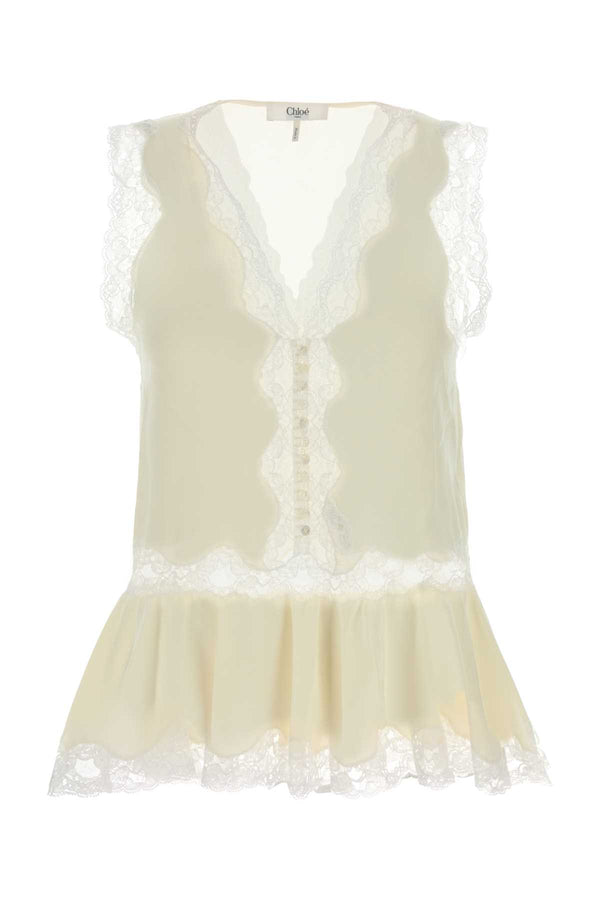 Chloé 100% Silk blouse in cream
