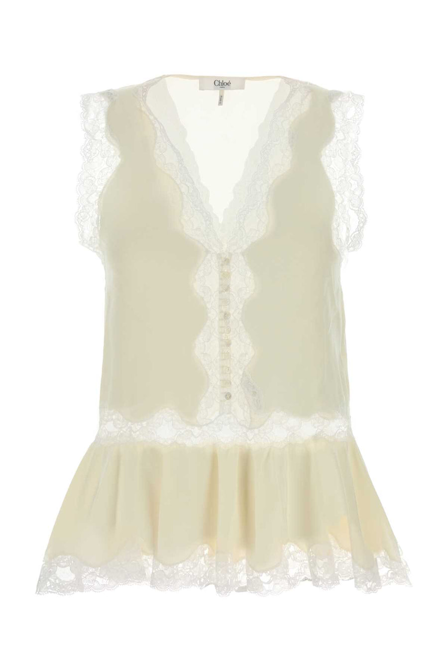 Chloé 100% Silk blouse in cream