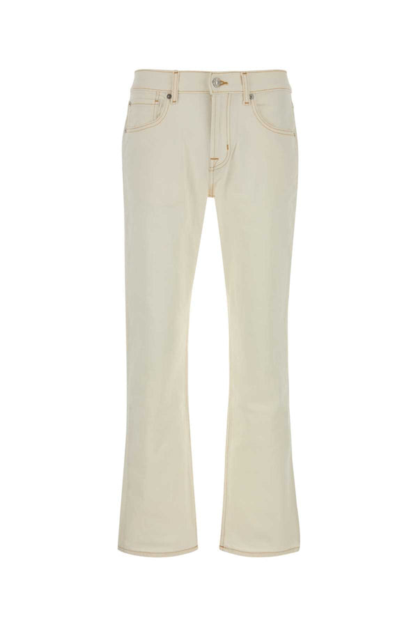 White Stretch Denim Jeans Bianco Exterior: Cotton Elastane