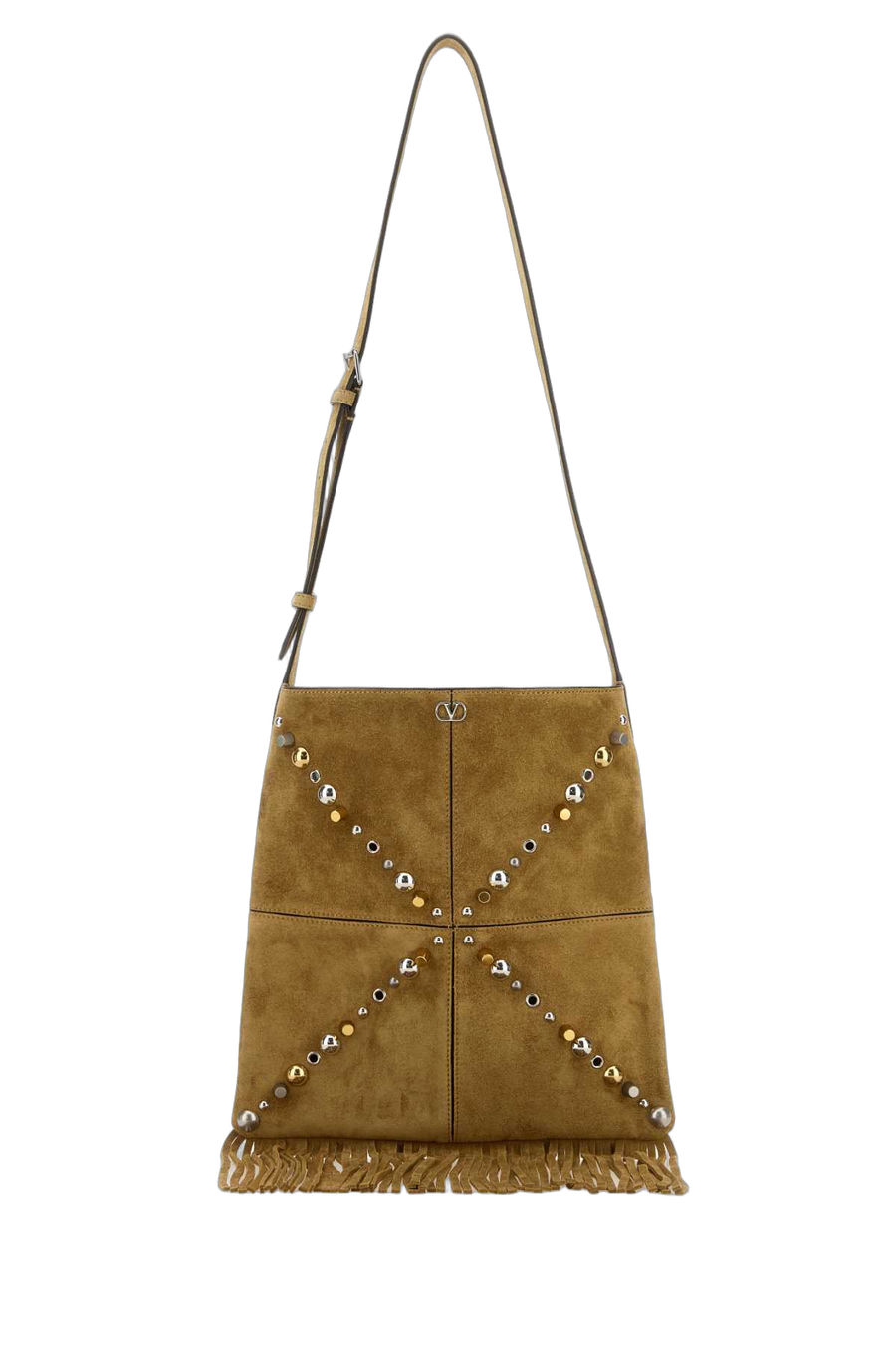 Valentino Garavani Suede shoulder bag in beige