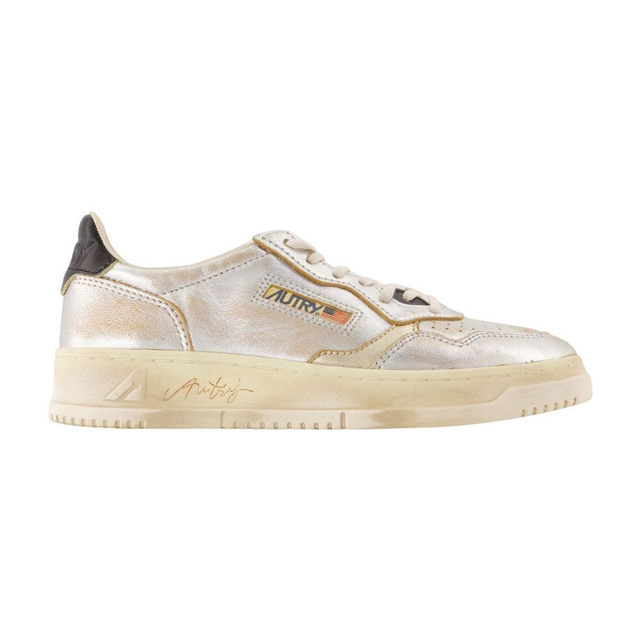 Sup Vint Low Sneakers - Autry Leather Silver Calfskin Shoes /