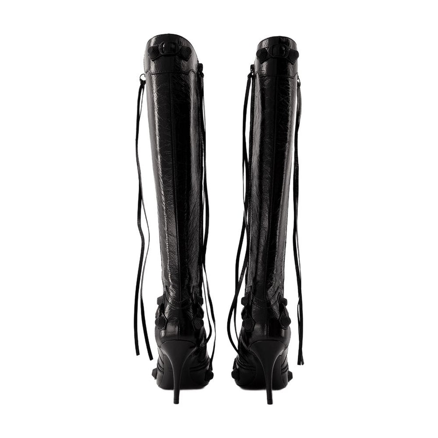 Balenciaga leather boots in black