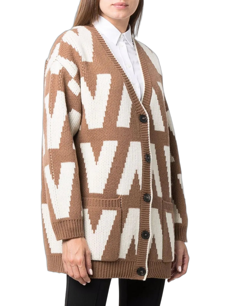 Valentino Virgin wool cardigan in brown