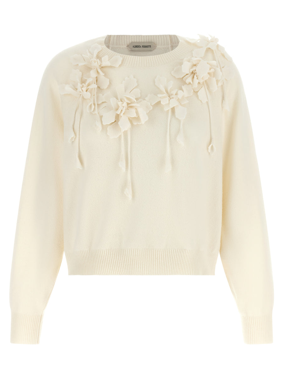 Alberta Ferretti 100% virgin wool sweater in white
