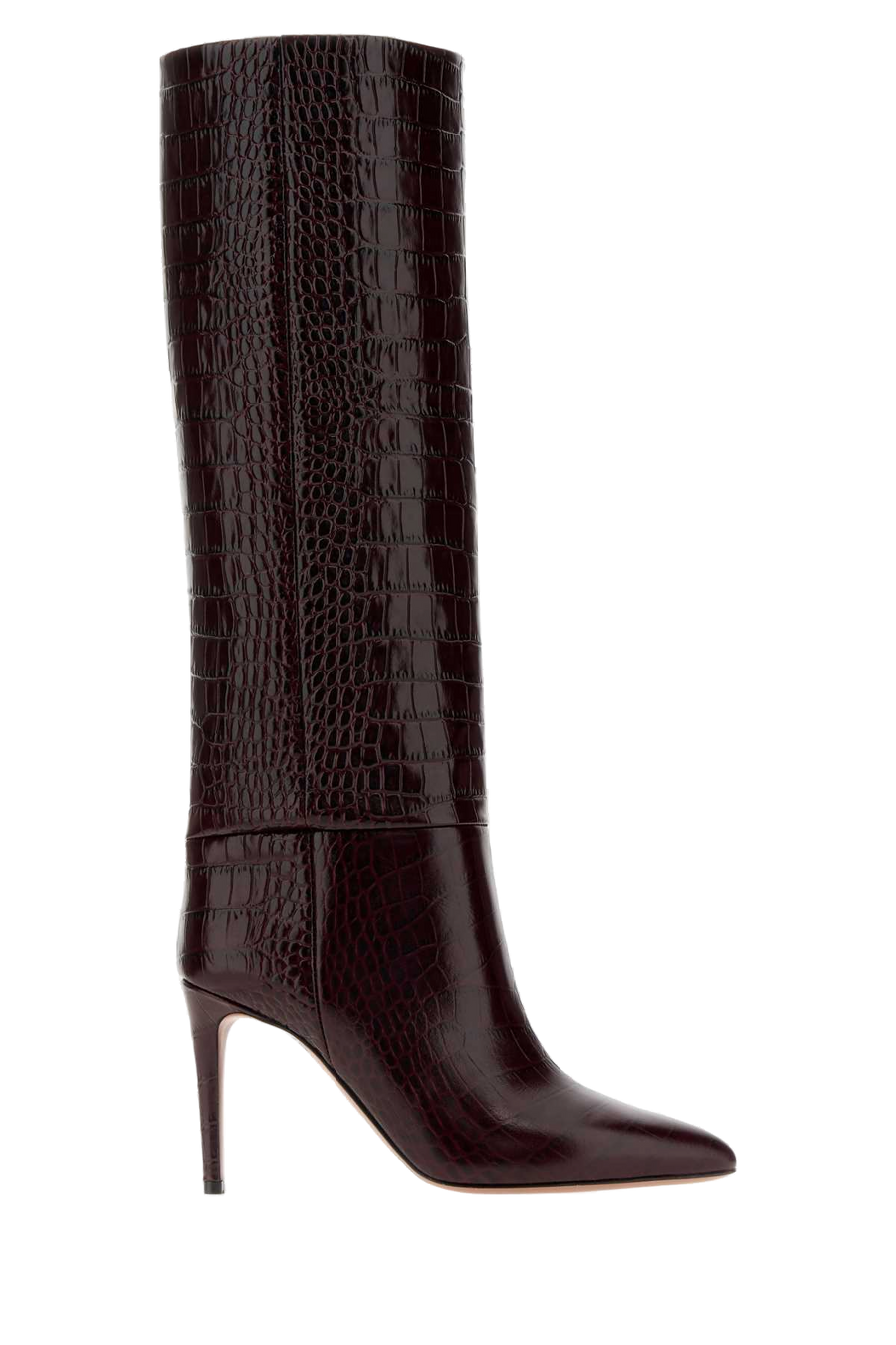 Burgundy Leather Boots Rouge Noir Stivali