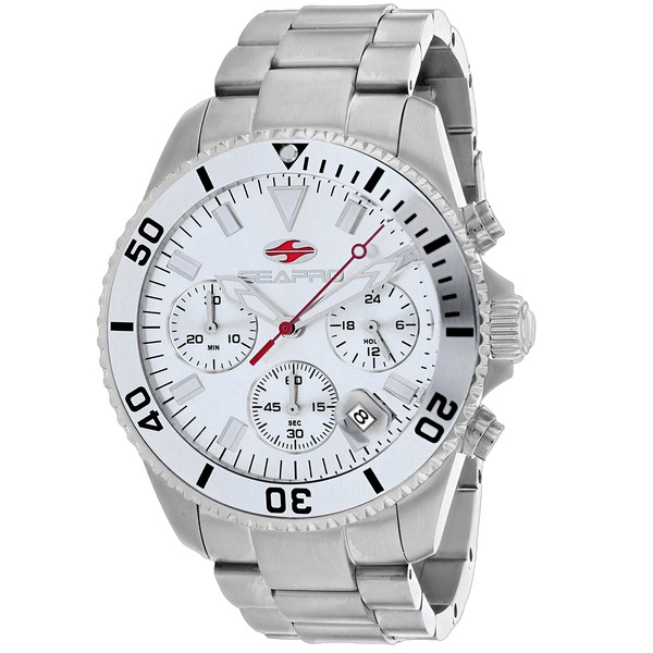 Seapro Stainless steel case and bracelet watch in silver