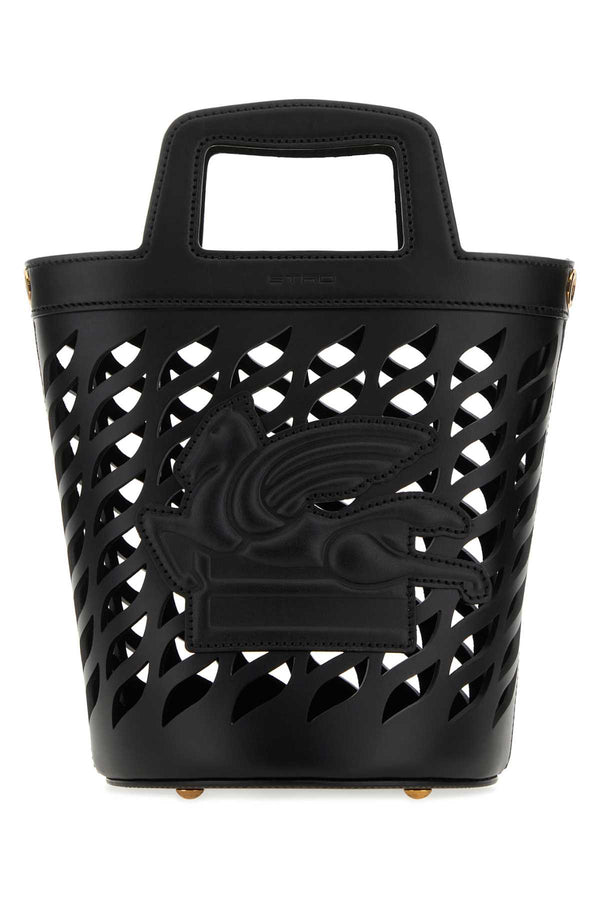Etro Exterior: 100% Leather bucket bag in black