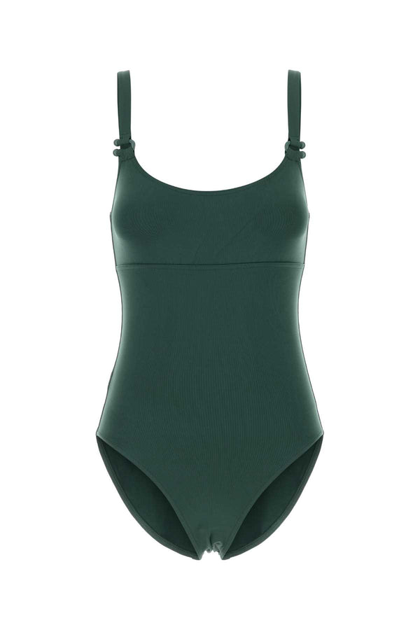 Dark Green Stretch Nylon Inspiring Swimsuit Menthegivree Exterior: Elastane Costumi Da Bagno