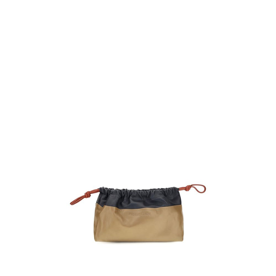 Beige Calf Leather Bos Taurus Shoulder Bag