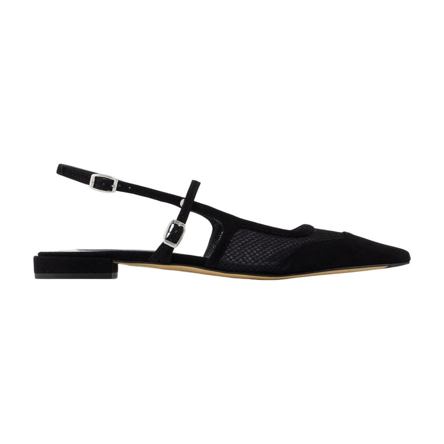 Carel calfskin flat in black