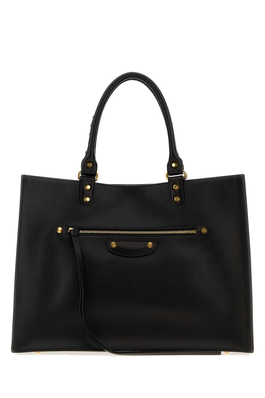 Black Leather Large Le City Sleek Handbag Black/ruby Borse A Mano