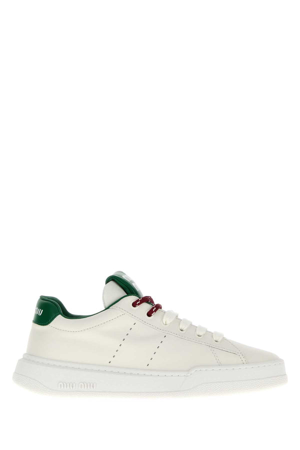 Miu Miu Exterior: 100% Calf sneakers in white