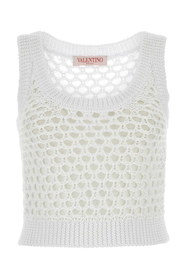Valentino Garavani Maglia 73% Polyester tank top in white