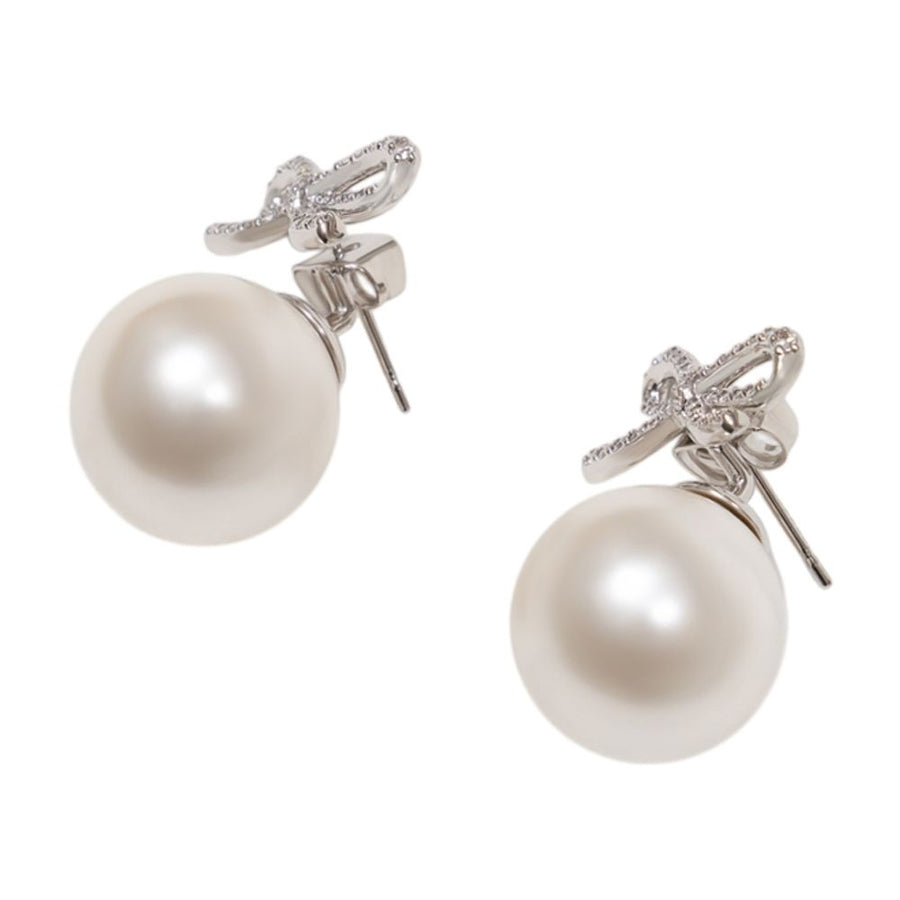 Self-Portrait Pearls earrings in silver