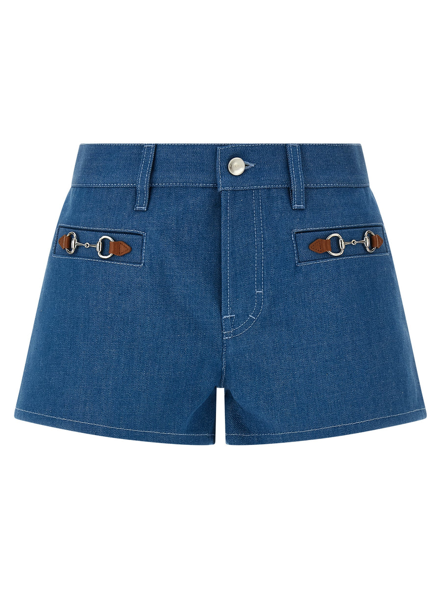 Gucci 100% cotton bermuda shorts in blue