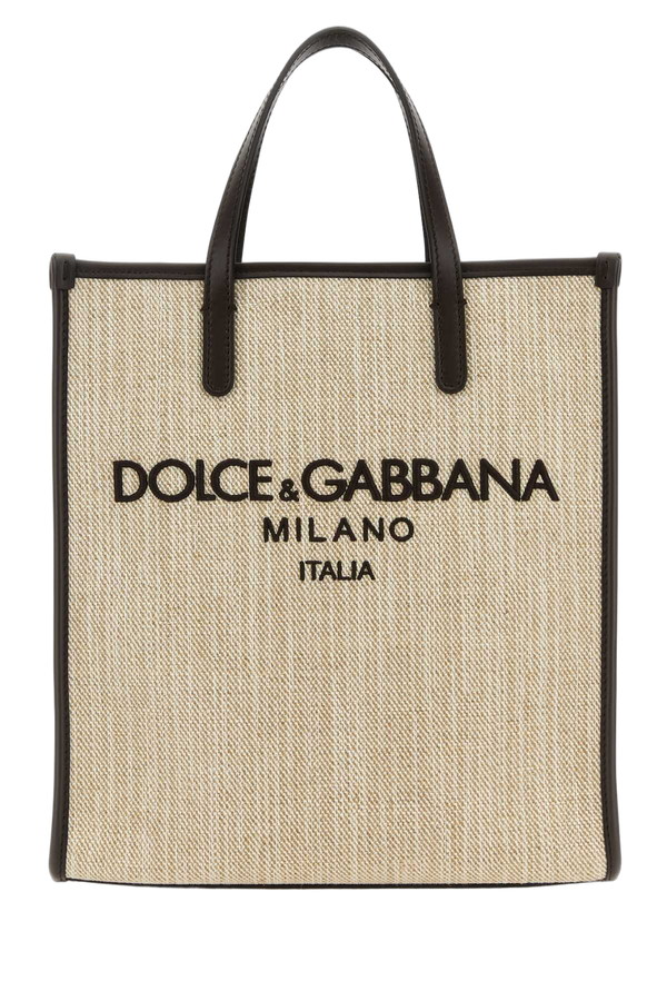 Dolce & Gabbana Exterior: 60% Cotton tote bag in beige