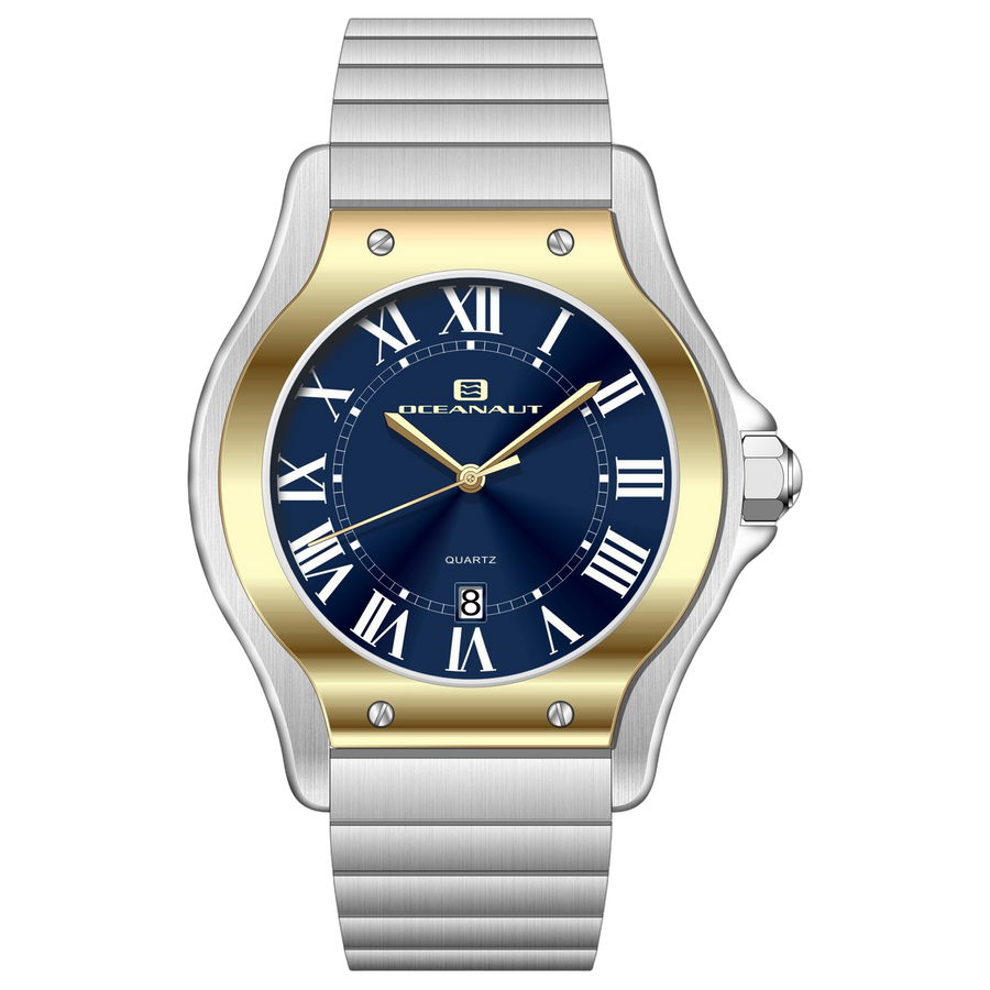 Oceanaut Stainless steel case and bracelet watch in blue