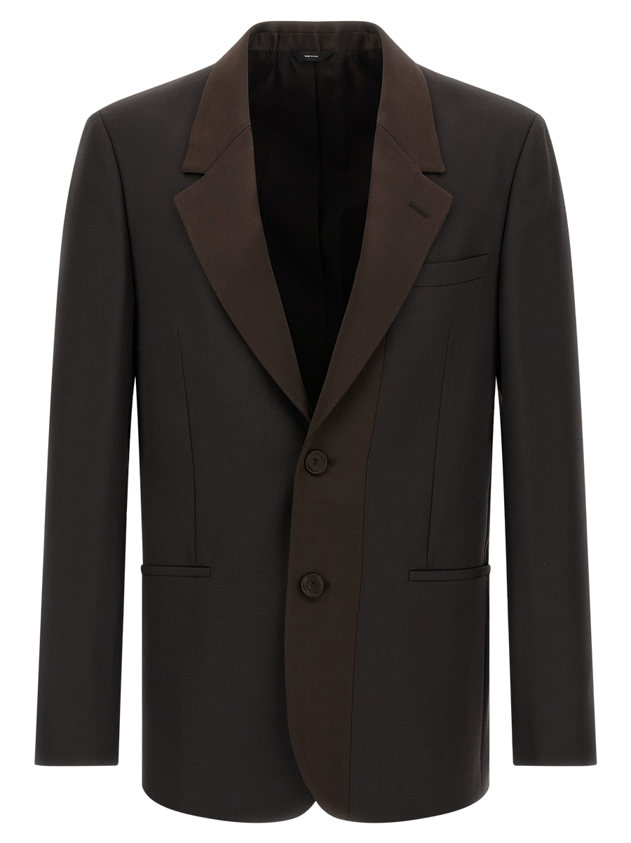 Brown Polyester Blazer Clothing