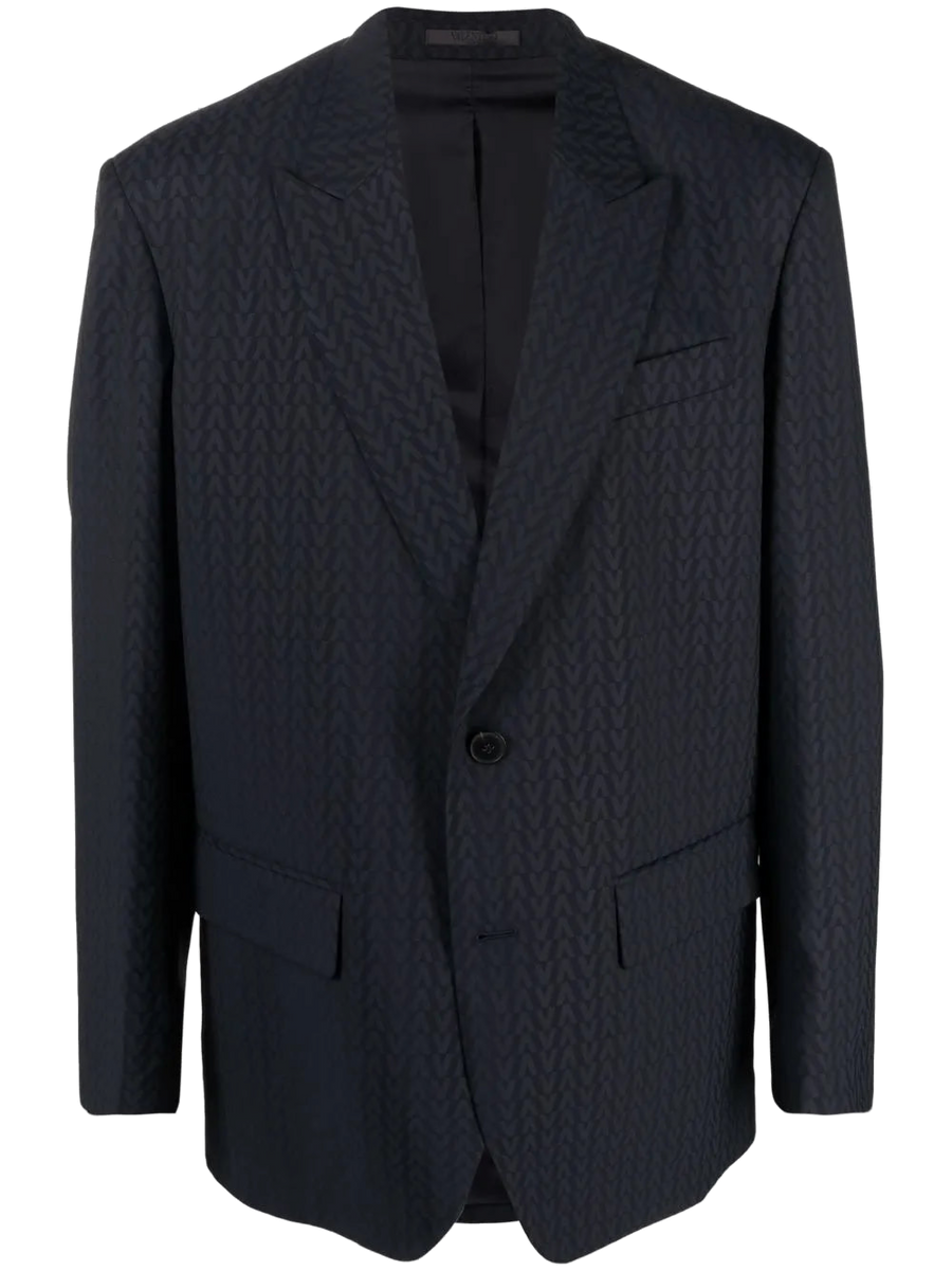 Valentino Wool-mohair blend blazer in navy