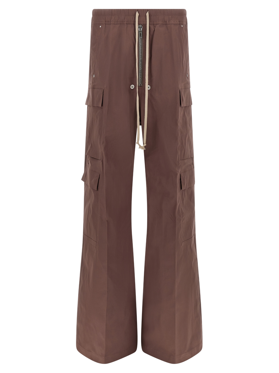 Rick Owens 97% cotton cargo pants in brown