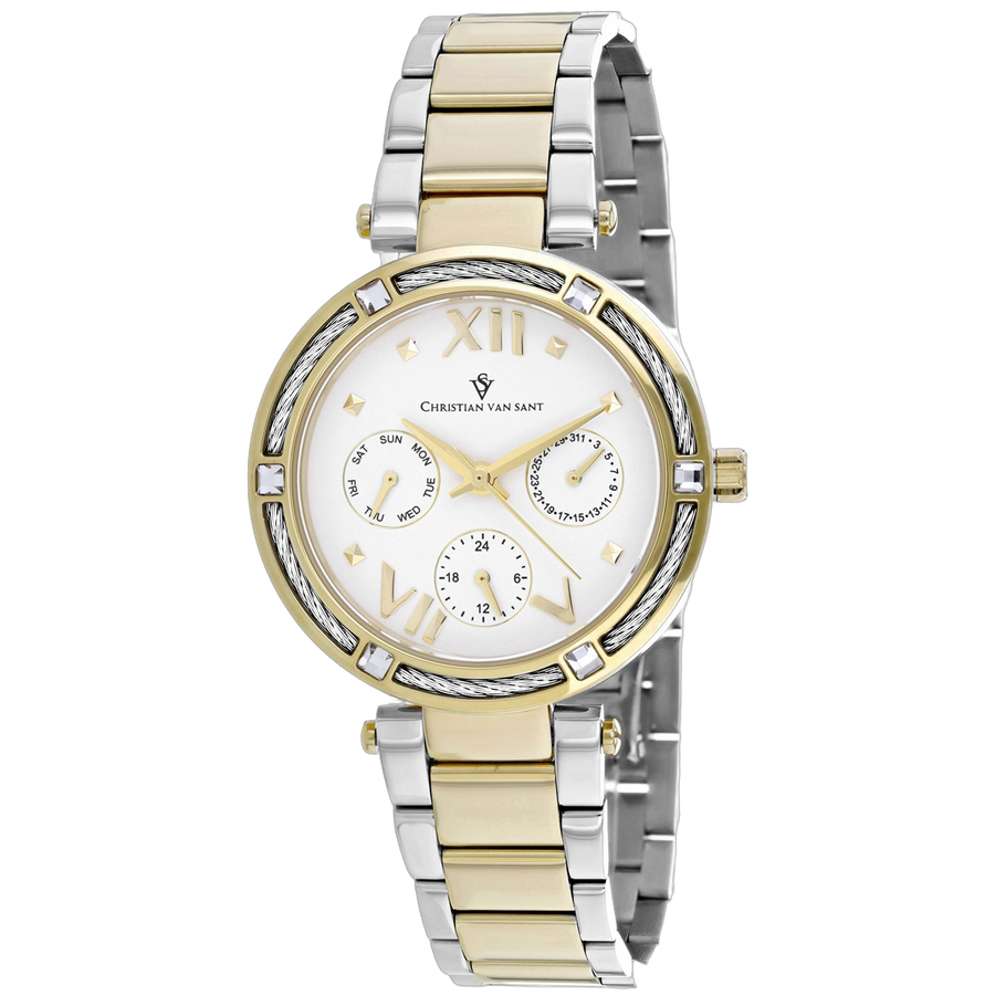 Christian Van Sant Stainless steel case watch in white