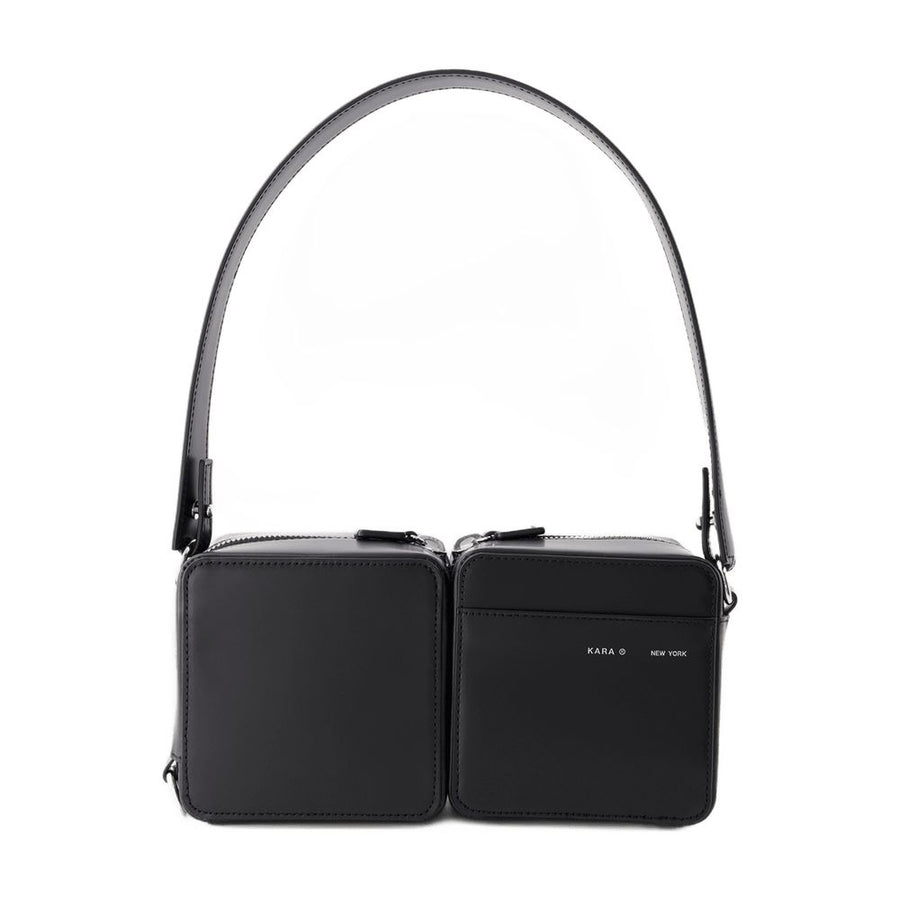 Kara calfskin shoulder bag in black