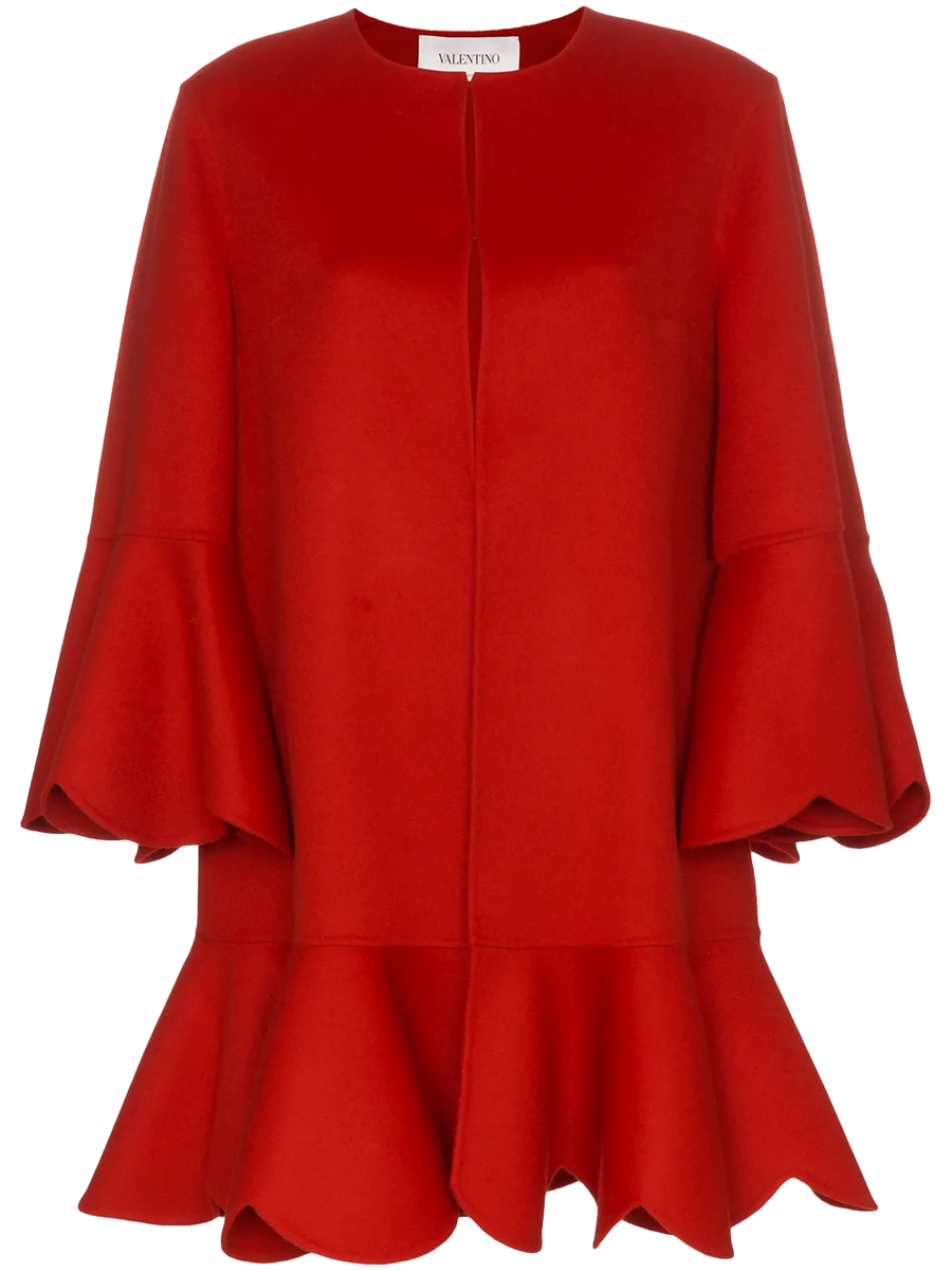 Valentino Wool-cashmere blend coat in red