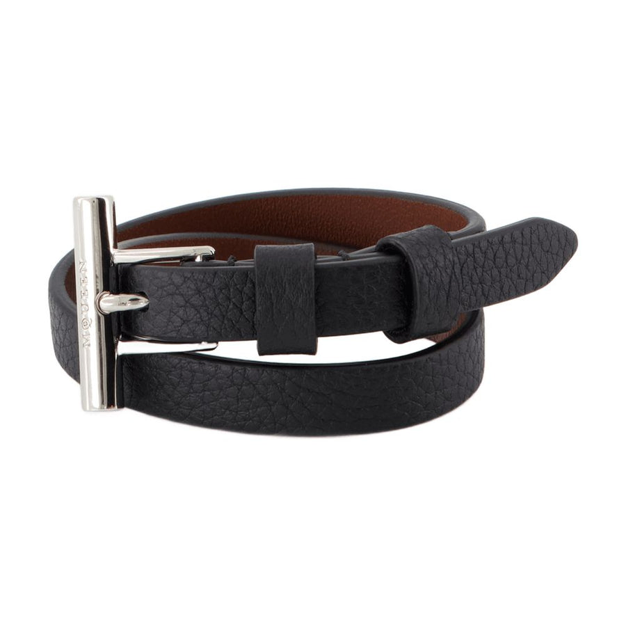 Alexander McQueen Calfskin belt in black