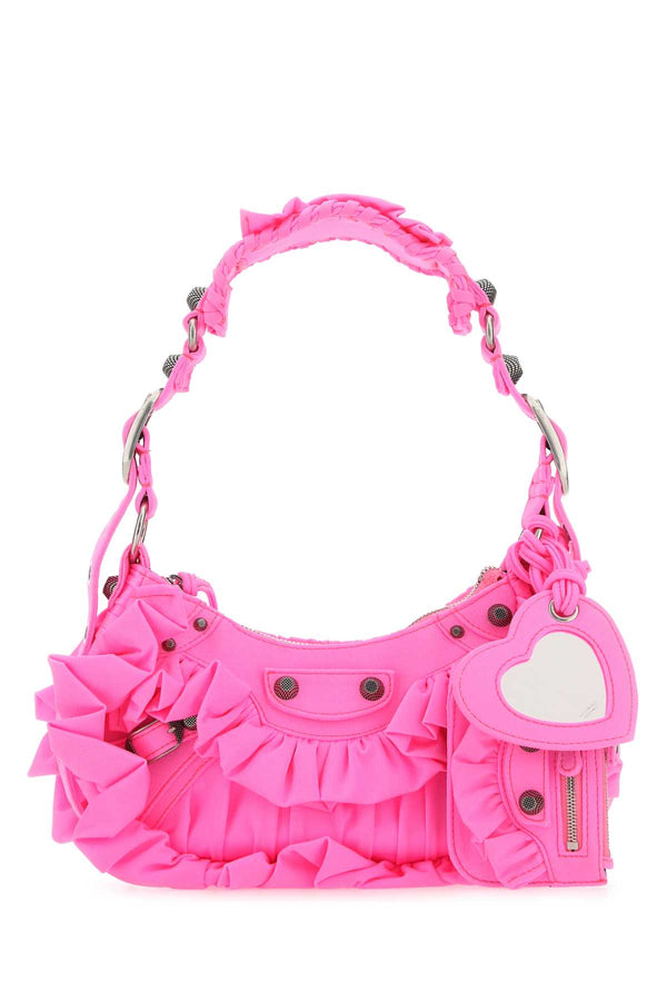 Balenciaga Exterior: 78% Nylon shoulder bag in pink