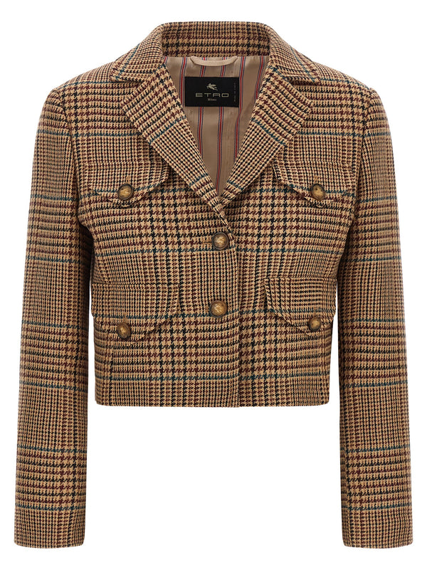 Etro 100% wool blazer in brown