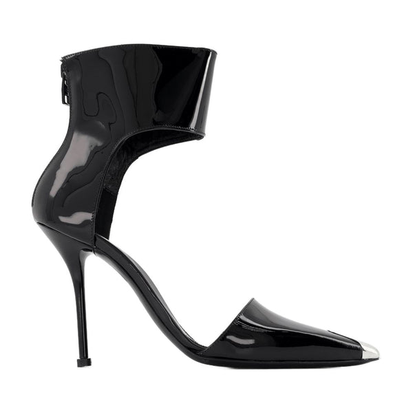 Alexander McQueen leather heel sandal in black