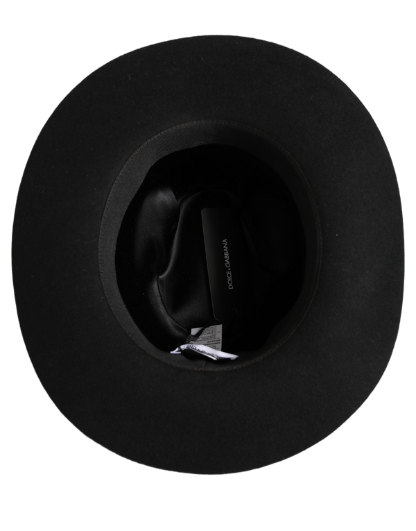 Dolce & Gabbana HAT10086 100% Virgin Wool; Lining: 90% Polyester fedora in black