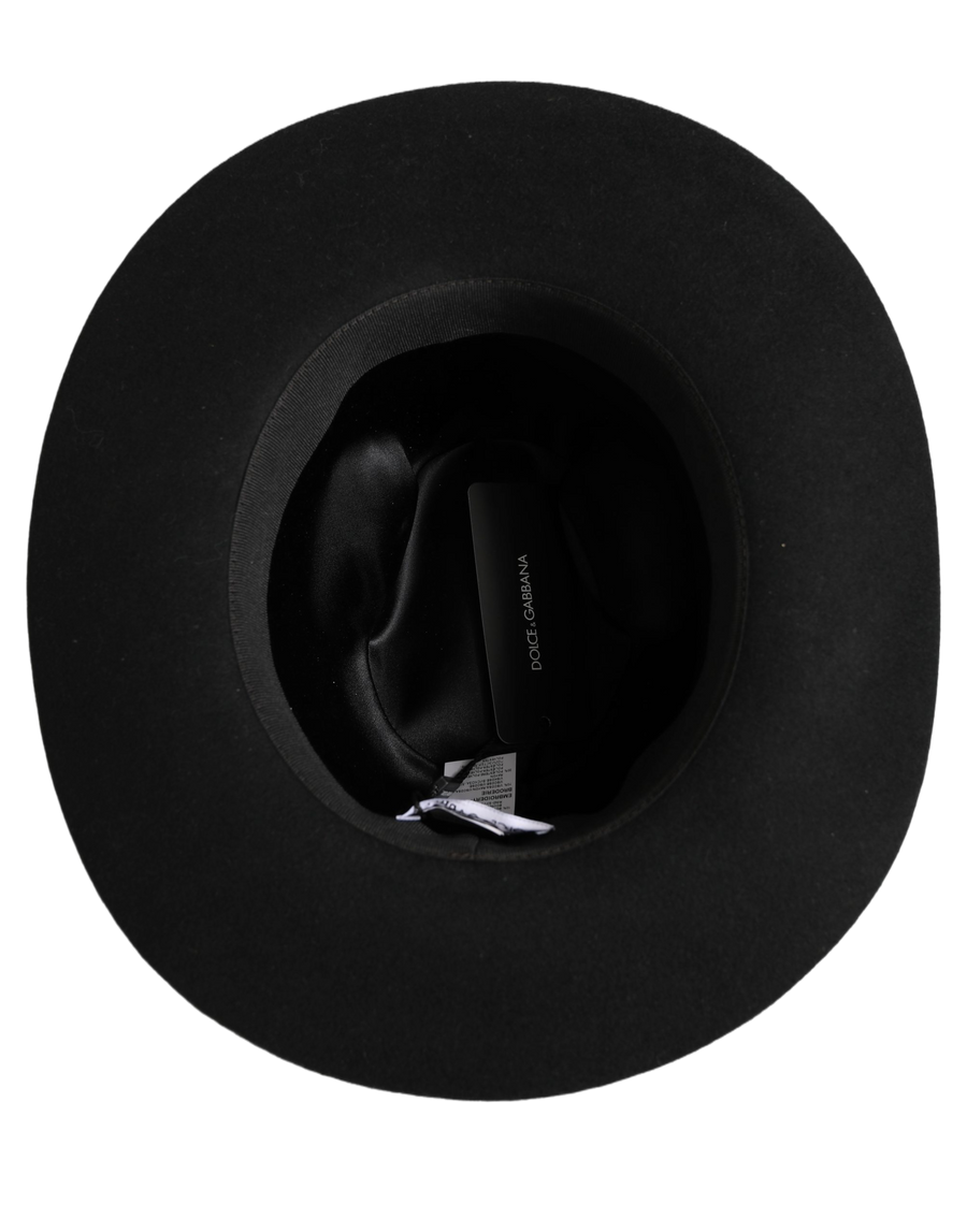 Dolce & Gabbana HAT10086 100% Virgin Wool; Lining: 90% Polyester fedora in black