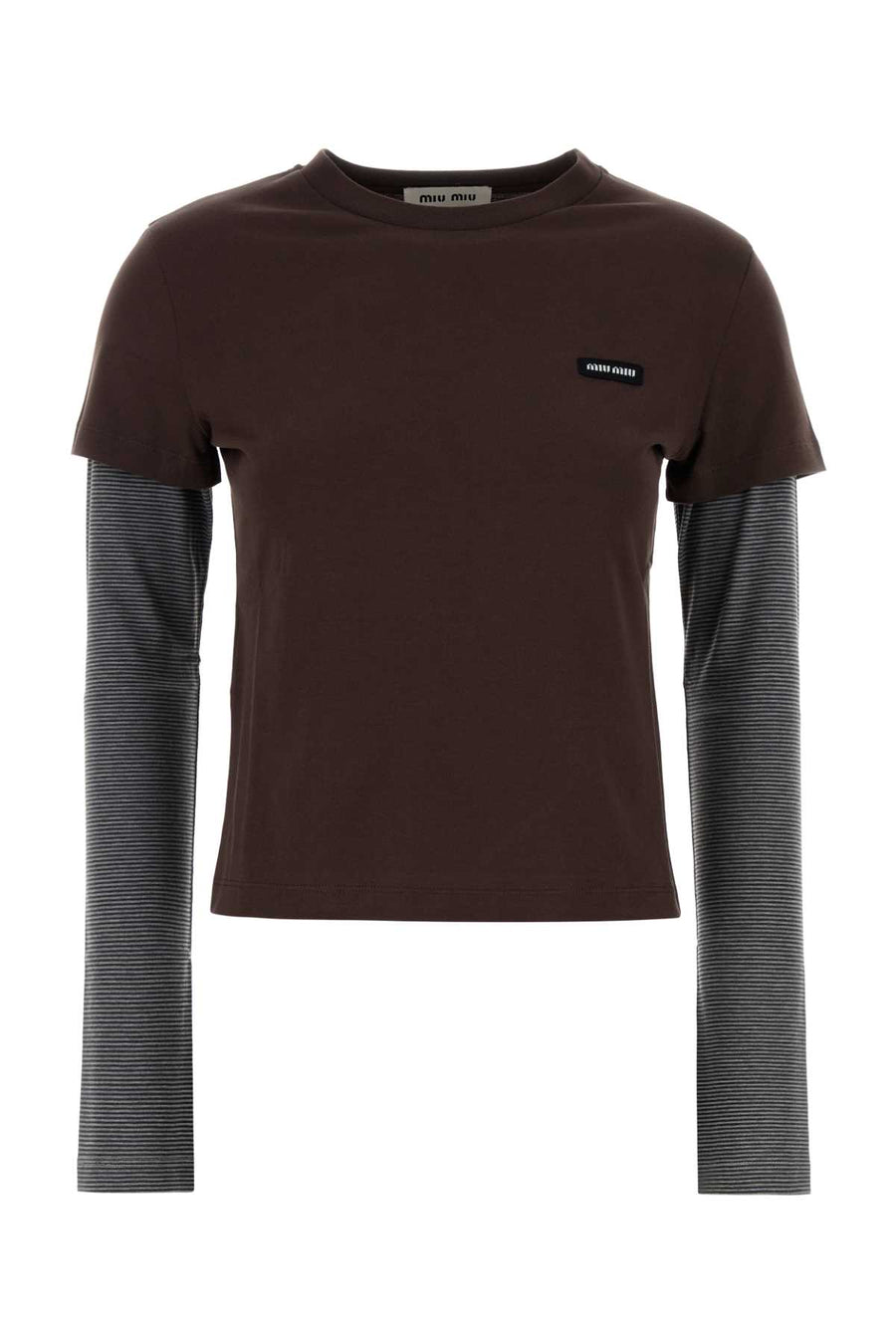 Brown Cotton T-Shirt Cacaoantracite Exterior: Maglie