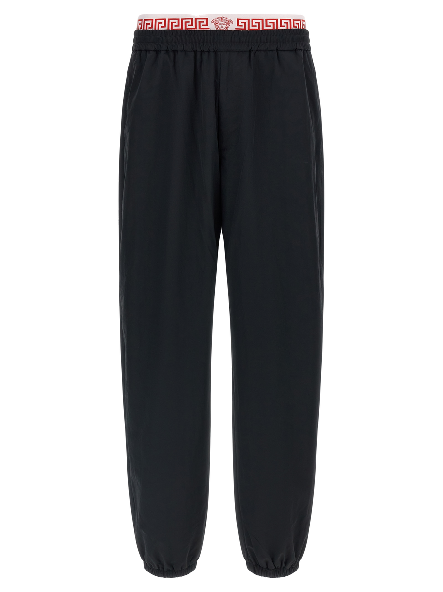 Versace 100% polyamide joggers in black