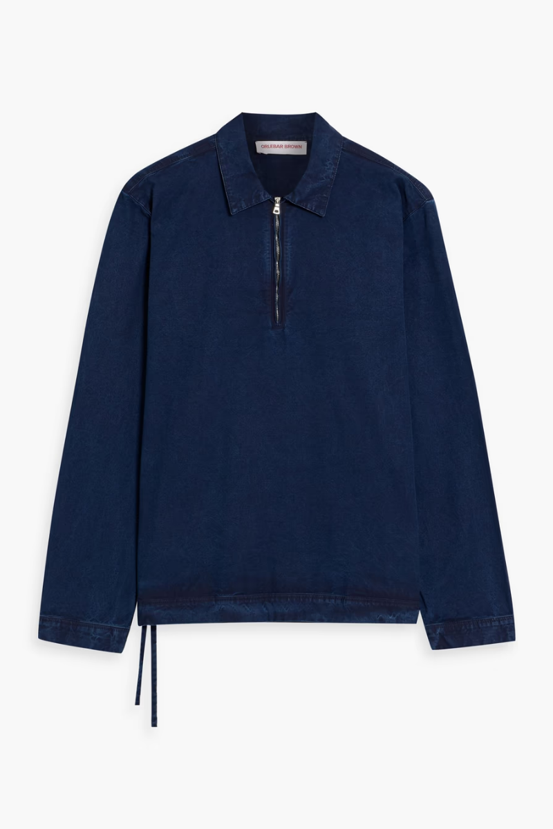 Orlebar Brown 100% cotton shirt in navy