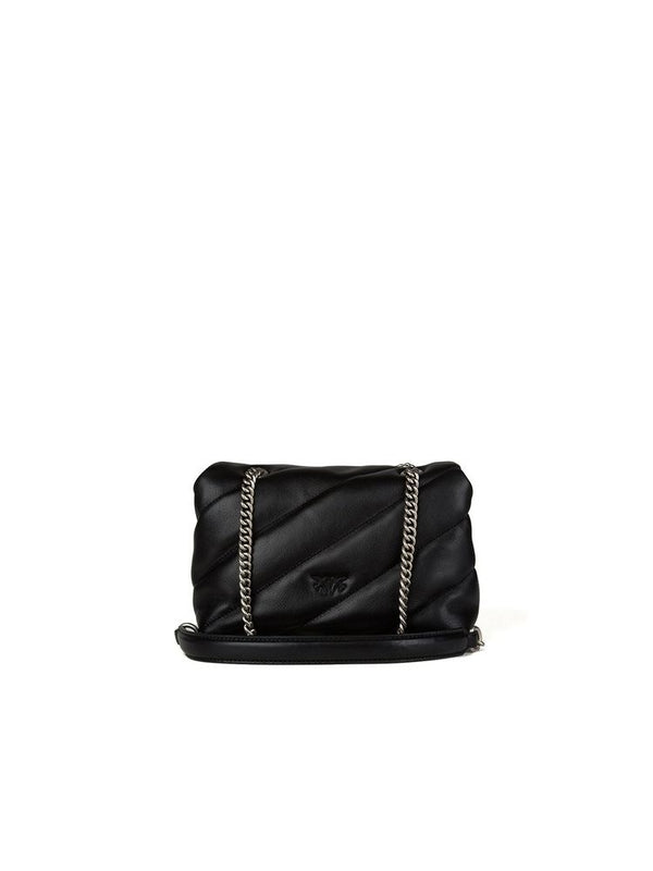 Pinko 100% Sheep Leather; Accessory: 100% Zinc crossbody bag in black