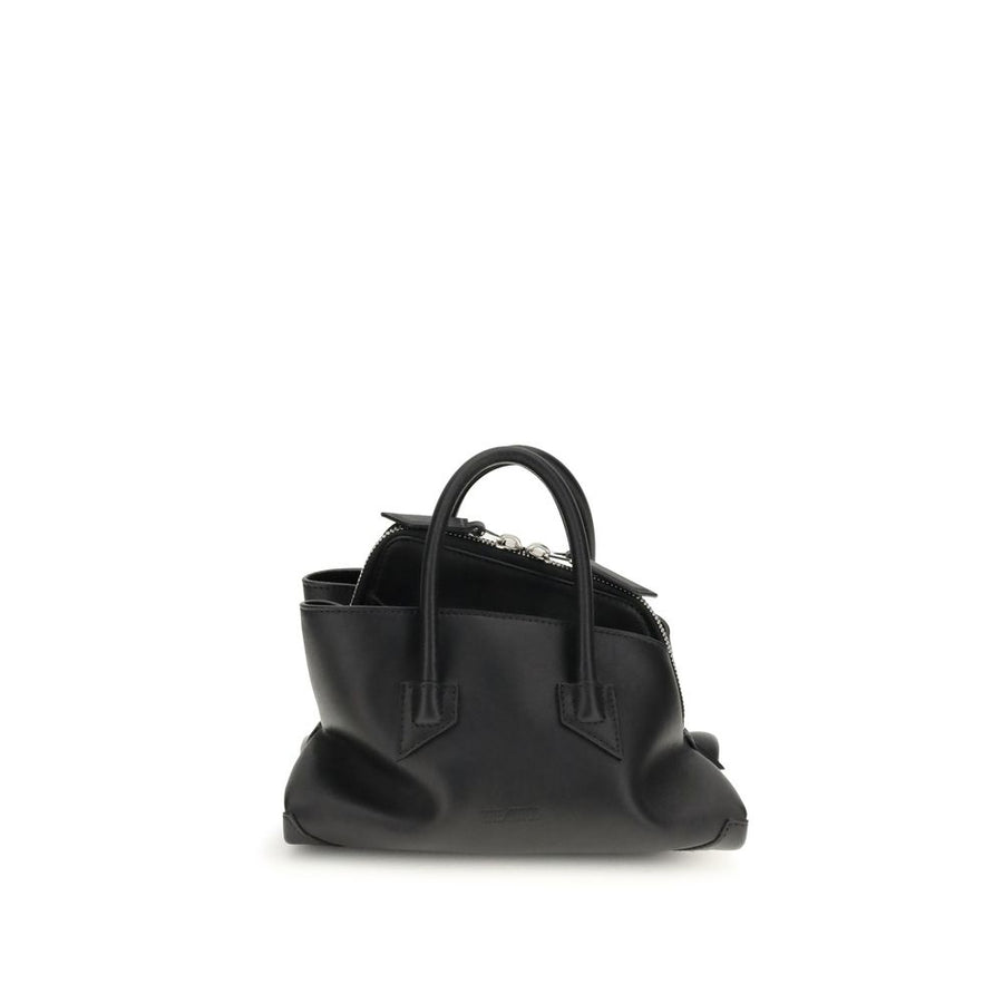 The Attico 100% Calf Leather Bos Taurus top handle bag in black