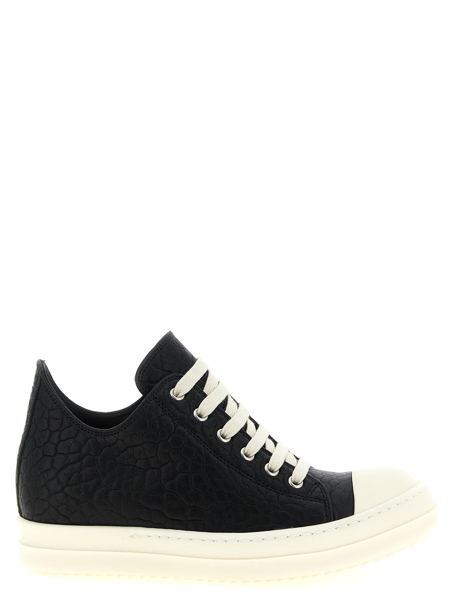 Rick Owens 100% lamb leather sneaker in black