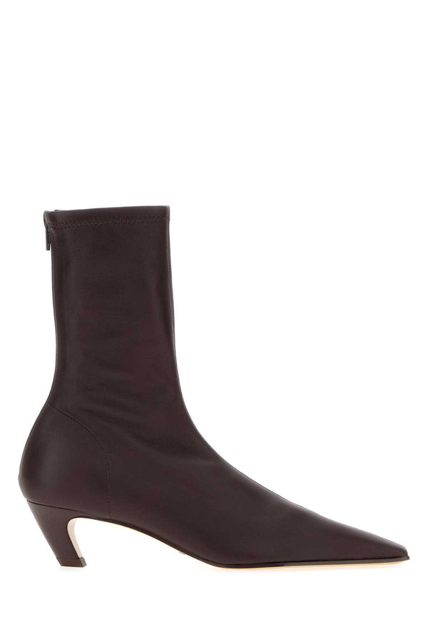 Khaite Ankle Exterior: 100% Nappa leather; Interior: 100% Fabric; Sole: Leather ankle boot in bordeaux
