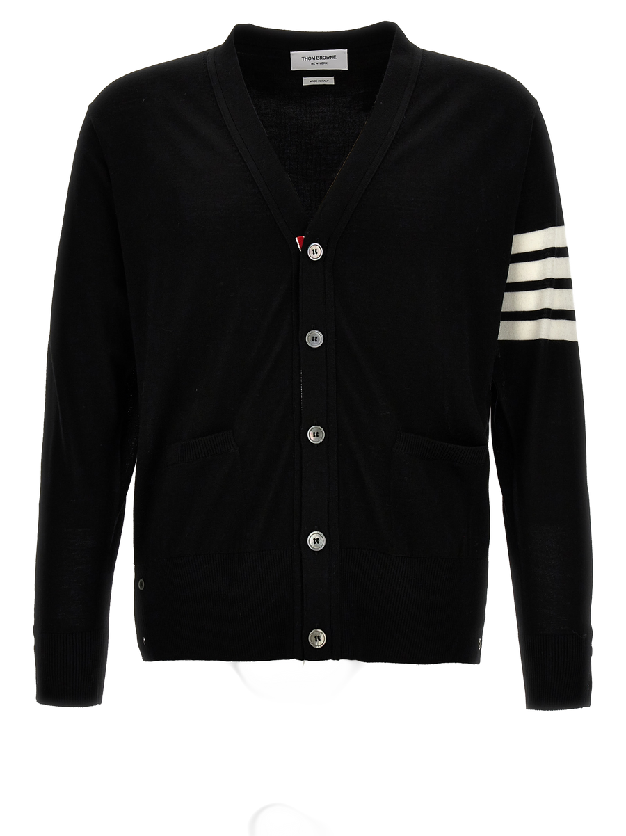 Thom Browne 100% virgin wool cardigan in black