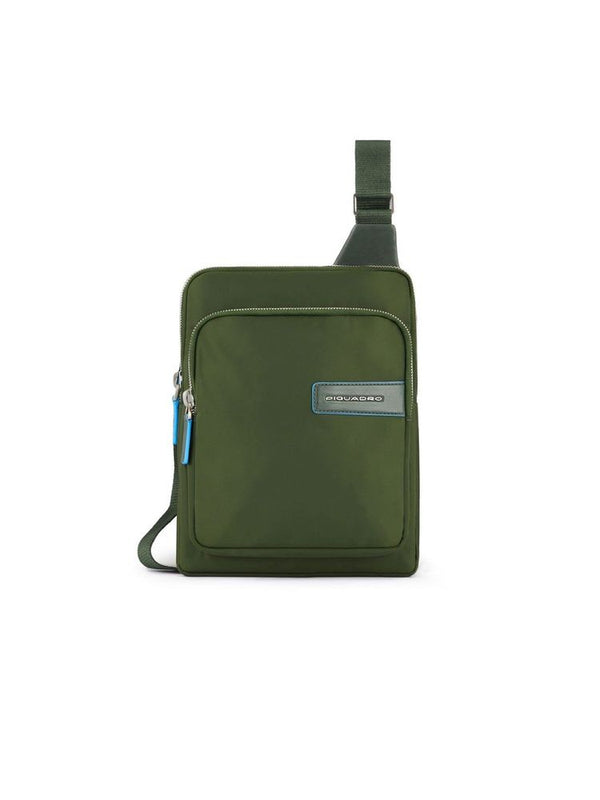 Piquadro 100% Recycled Nylon crossbody bag in green