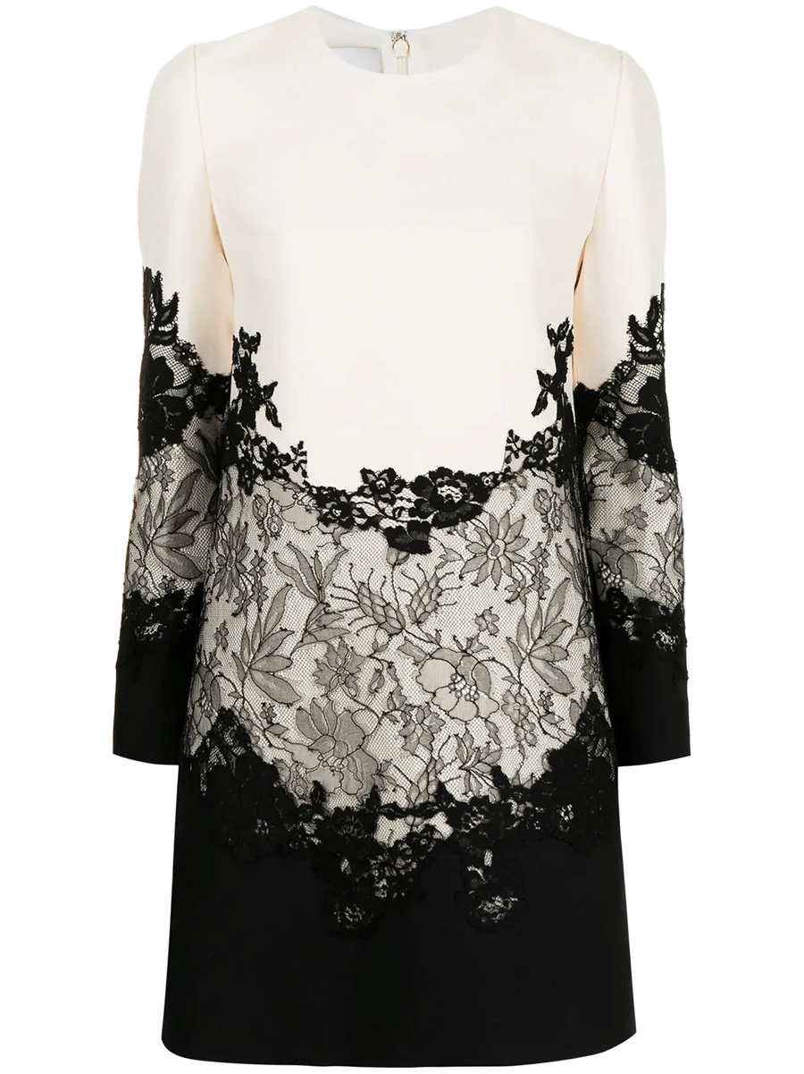 Valentino Wool-silk blend dress in black