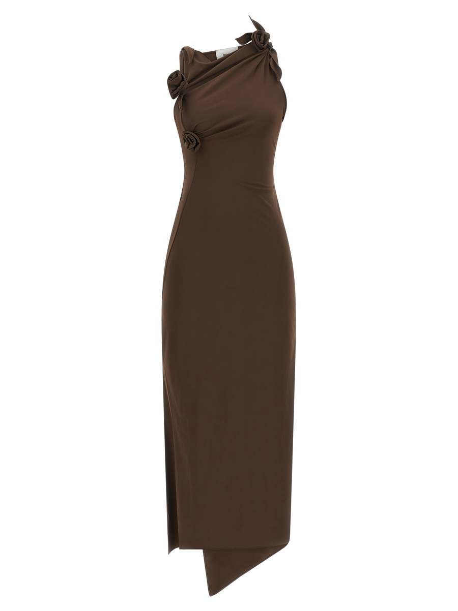 Brown Recycled Polyamide Long Dress