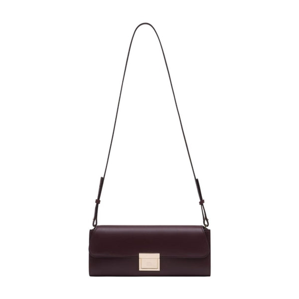 AMI Paris calfskin crossbody bag in burgundy