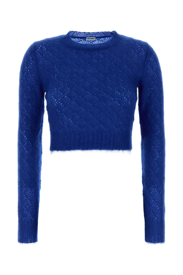 Blue Mohair Blend Sweater 435 Exterior: Silk Maglieria