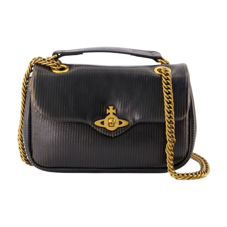 Anita Chain S Shoulder Bag - Vivienne Westwood Leather Black Calfskin / Shoulder-hobo-bags