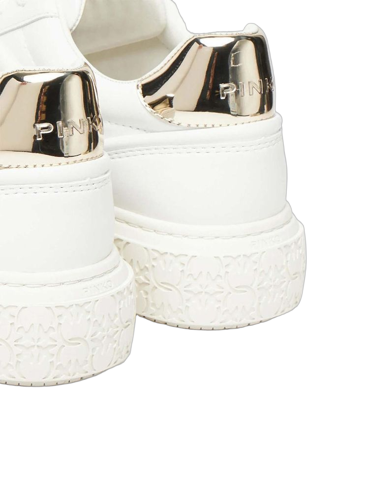 Pinko 54% Cow leather sneakers in white