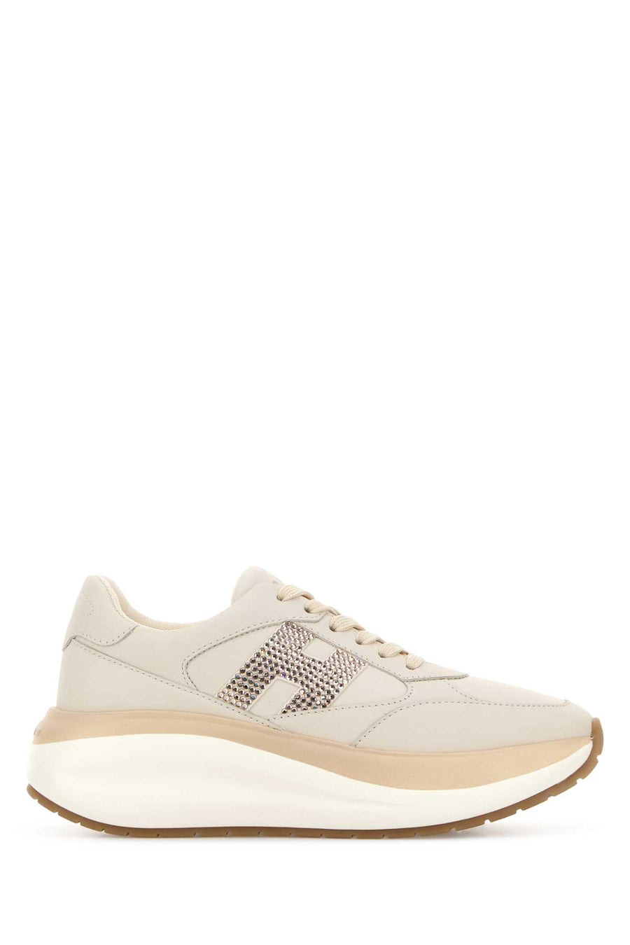 Ivory Leather Maxi Active Sneakers B013b018 Scarpe Stringate