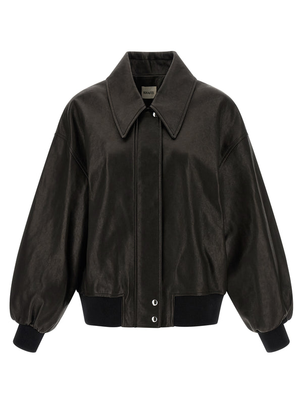 Khaite 100% Lamb Leather jacket in black